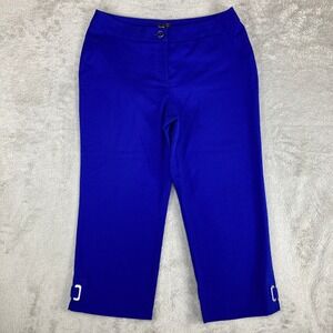 Rafaella Curvy Fit Capri Pants Cobalt Blue Cropped Trousers‎ Womens Size 6